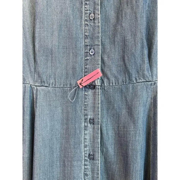 Calvin Klein Womens Blue Jeans Long Dress Front Slit FLAW BELT MISSING - Picture 3 of 15